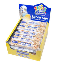 - 5 - TO - 40  - JOHNSONS BUDGIE PARAKEET HONEY & SEED BARS BIRD CAGE TREAT 35G
