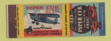 Matchbook Cover - Piper Cub Airplane