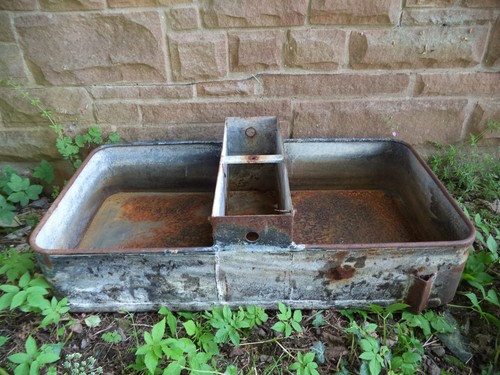 Vintage galvanised trough - galvanised,
