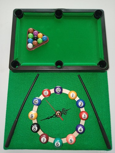 Pool table wall clock - table,