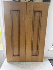 PAIR OF SOLID OAK  KITCHEN
