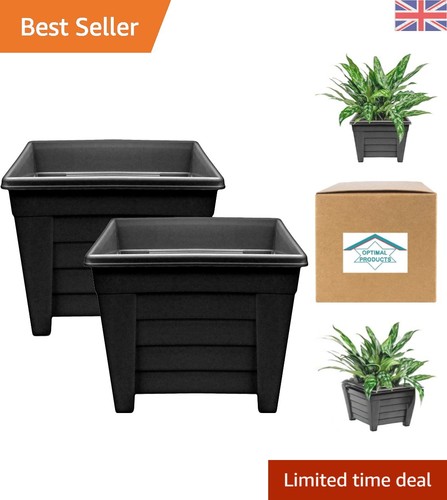 Stylish 27cm ebony planters - ebony,