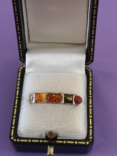Vintage amber sterling silver - vintage,