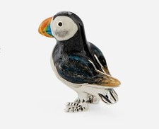 Saturno Silver and Enamel Puffin- Hallmarked Sterling Silver