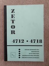ZETOR 4712 4718 TRACTOR PARTS CATALOGUE 