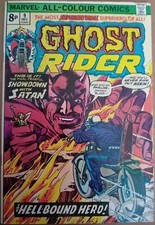 Ghost Rider #9 - VG+ (4.5) - Marvel 1974 - 8p UK copy - Mooney art - vs Satan