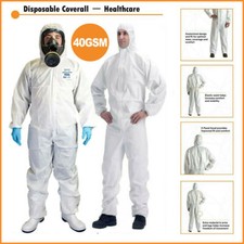 Disposable Coveralls White Hood Paper Suit Painters Protective Overalls Suit UK