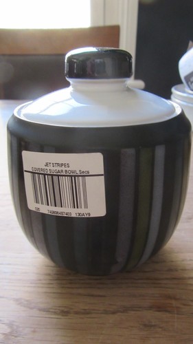 New denby jet stripe lidded - new,