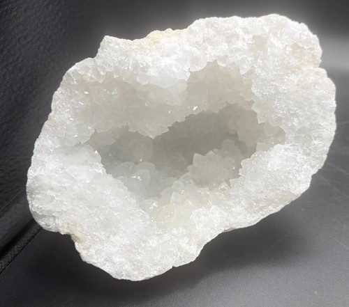 Large white druzy quartz geode - large,