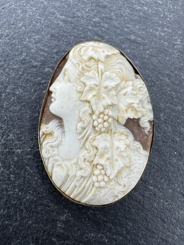 Victorian shell cameo brooch - shell,