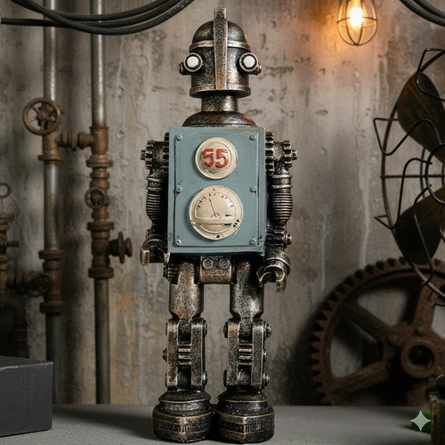 Retro vintage sci robot - retro, sci-fi