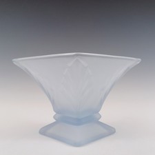 Bagley #3180 Art Deco Vintage Blue Glass 'Spinette' Vase