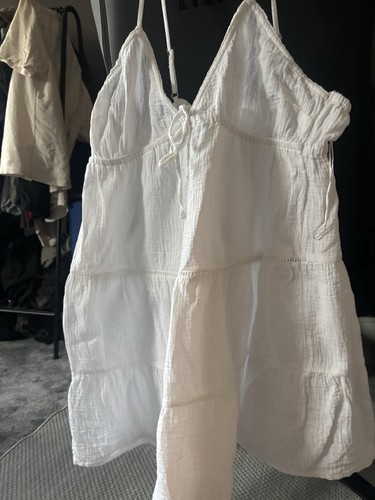 Primark white linen dress size - white,