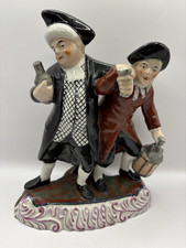 Drunken Parson And Clerk, Circa 1800. Antique Staffordshire Potteries Figure.