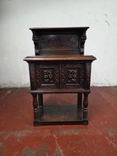 late Victorian Carved Oak Petite Cupboard/Buffet