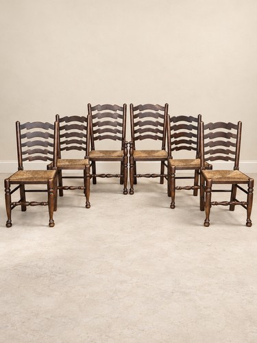 Set six antique style oak - of,