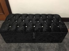 LARGE Black CRUSHED VELVET