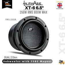 In Phase XT-6 6.5" Dual 2Ω Subwoofer, 800W Max, 250W RMS, Deep Bass Power