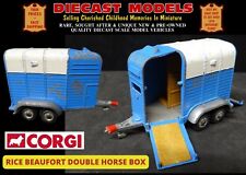 VINTAGE CORGI TOYS RICE BEAUFORT DOUBLE HORSEBOX TRAILER OLD DIECAST SCALE MODEL