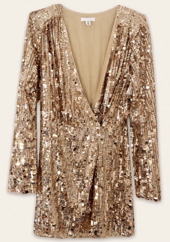Gold sequin neck long - h&m,