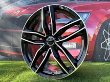 4X R16 Inch 5x112 Audi S Line Style Black Polished Wheels: Fits For A4 A6