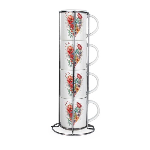 Floral heart small stacking - small,