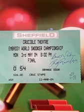 2004 EMBASSY World SNOOKER PROG.  WITH MENU AND TICKET SIGNED BY RAY REARDON
