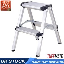 Step Ladder Double-Sided 2 Steps Portable Lightweight Folding Stool