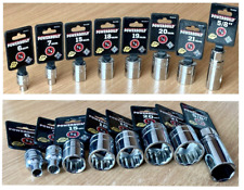 POWERBUILT ⅜ Inch Drive x 6mm,7mm,15mm,18mm,19mm,20mm,21mm,5/8" Shallow Sockets