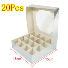 20/40X Empty Pick and Mix Sweet Boxes with Inserts White Window Display Gift Box
