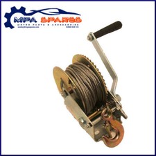450KG HAND WINCH - 15M CABLE & HOOK FOR BOATS TRAILERS CARAVAN