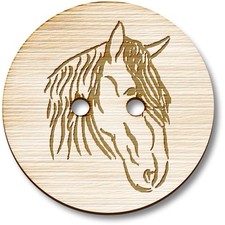 'Horse Head' Wooden Buttons