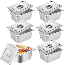 Hotal Pan 1/6 Size 2. 6 Inch Deep Stainless Steel Food Pan Storage Catering Plat