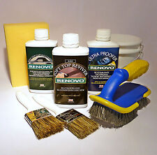 Renovo BLACK Convertible Hood Soft Top Reviver COMPLETE KIT with brushes etc
