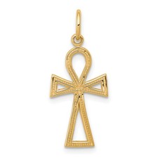 Ankh Cross Charm Pendant 10K Yellow Gold 0.75gm