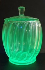 Uranium Glass Biscuit Barrel