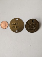 LAMP ROOM COLLIERY Brass Checks x 2 Bundle.