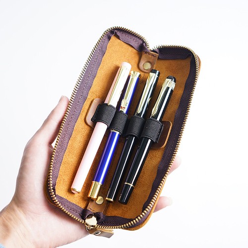 Genuine leather zipper pen - genuine,