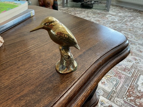 Brass ornament kingfisher - brass,