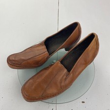 FOOTGLOVE Heels 5 Brown Womens Leather Casual Slip On Loafers Shoes