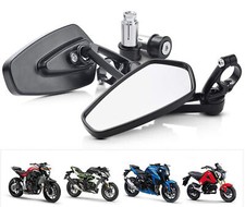 MOTORCYCLE HANDLE BAR END MIRRORS CNC ALUMINUM UNIVERSAL CAFE RACER MOTORBIKE UK