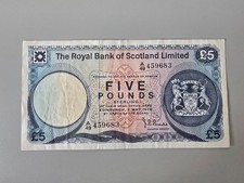 Royal Bank of Scotland Limited £5 Banknote, Prefix A/49 (1976) - VF+