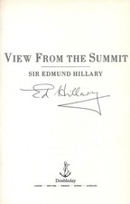 ED HILLARY SIGNED BOOK  VIEW FROM THE SUMMIT  MOUNT EVEREST 1953 EDMUND