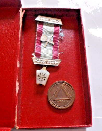 Masonic mason medal - mason, silver