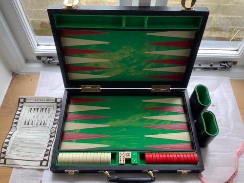 Vintage backgammon set with - backgammon,