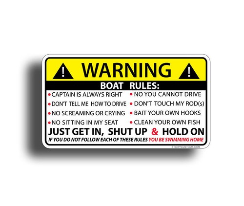 Boat rules sticker decal - rules,