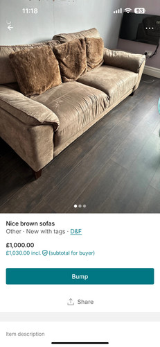 Nice brown velvet sofas - , really