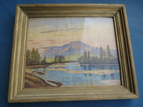 Old watercolor painting signed - old,