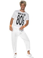Mens Made in the 1980's Wham Fancy Dress Costume - White