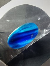 Stripey Blue Seaham Seaglass Chunk. Perfectly Tumbled 25x13mm Piece